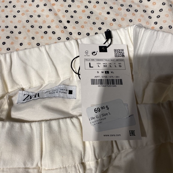 Zara Men’s Large Cotton/Linen Blend Pant NEW - Picture 2 of 3